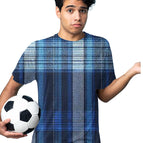 printed blue plaid / M